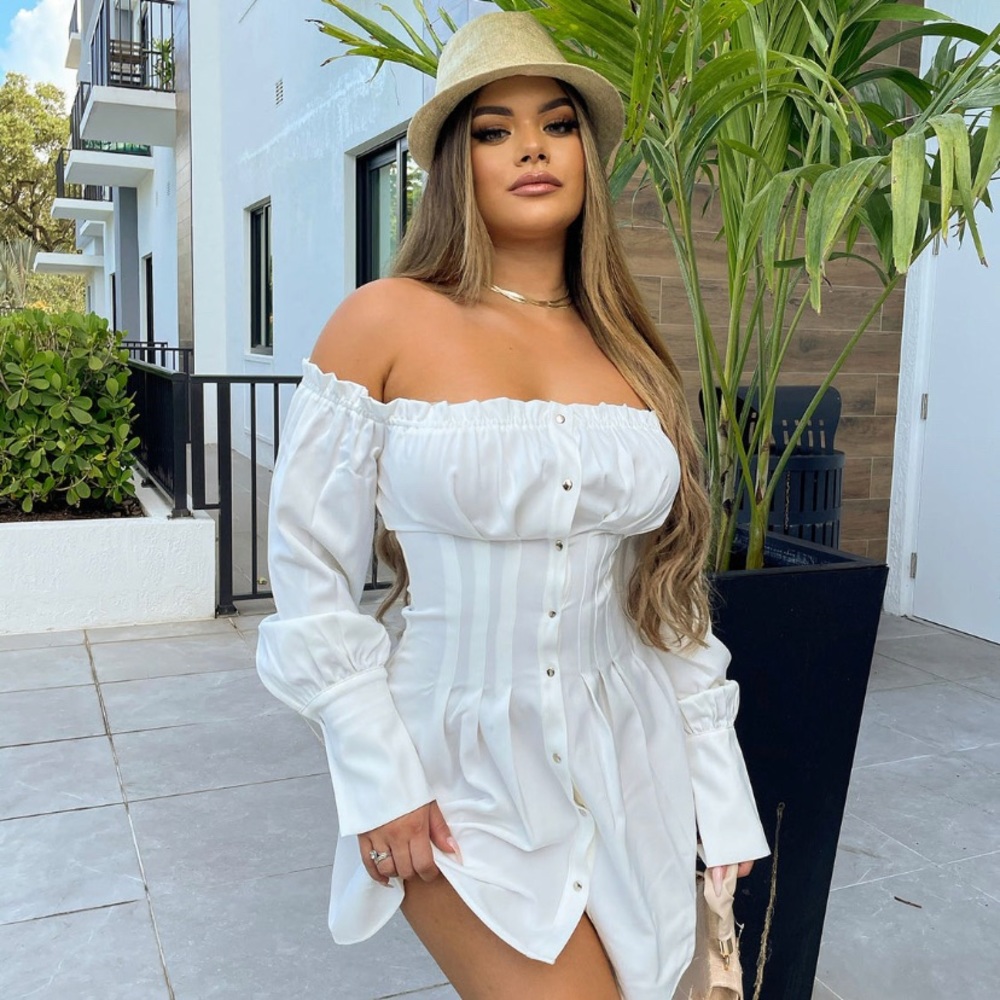 NWT, SHOULDER OFF DRESS